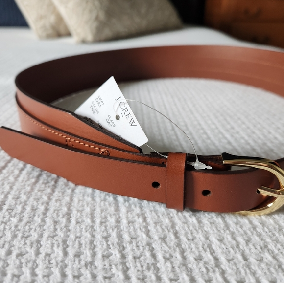 NWT J. Crew Leather Waist Belt Cognac Color Size M/L - Picture 7 of 12